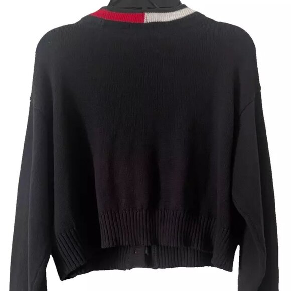 Tommy Jeans Women’s Logo Navy Blue Cropped Cardigan Sweater (NWOT) - Picture 9 of 10